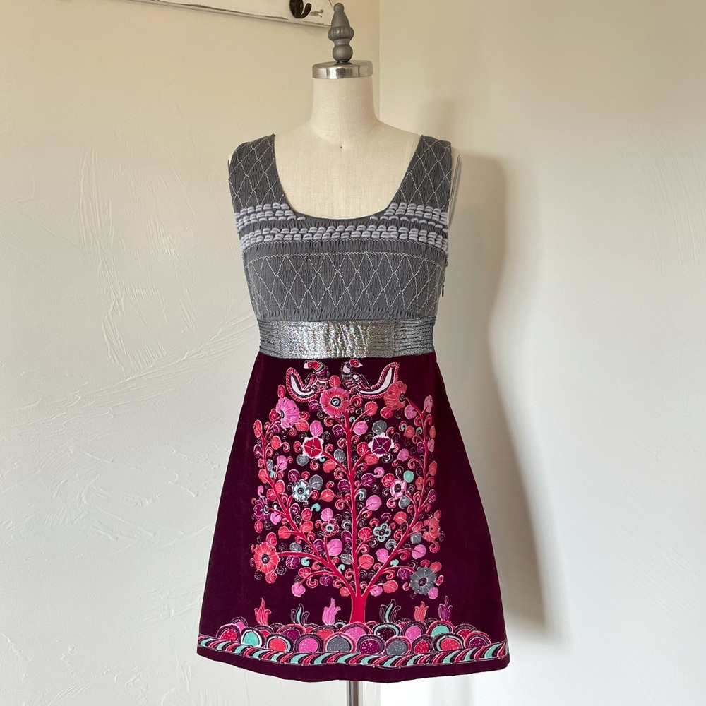Free People Velveteen Folk Art Dress